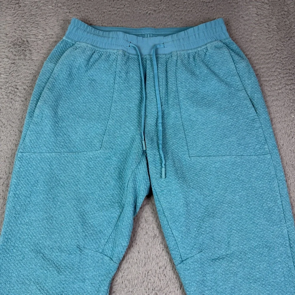 Lululemon At Ease Jogger Pants Mens M Teal Blue Textured Athletic Running